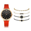 5pcs Set Top Style Fashion Women's Luxury  Wrist Watch Ladies Watch