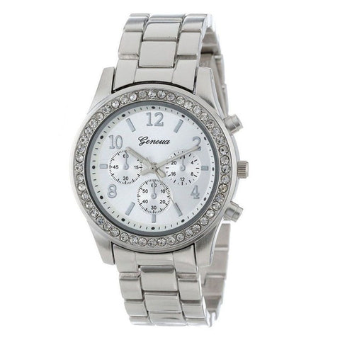 Crystal dial Faux Chronograph Quartz watch